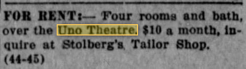 Uno Theatre - Nov 26 1921
